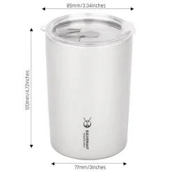 Ultralight Titanium Double-Wall Coffee Cup with Straw 400ml