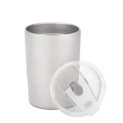 Ultralight Titanium Double-Wall Coffee Cup with Straw 400ml