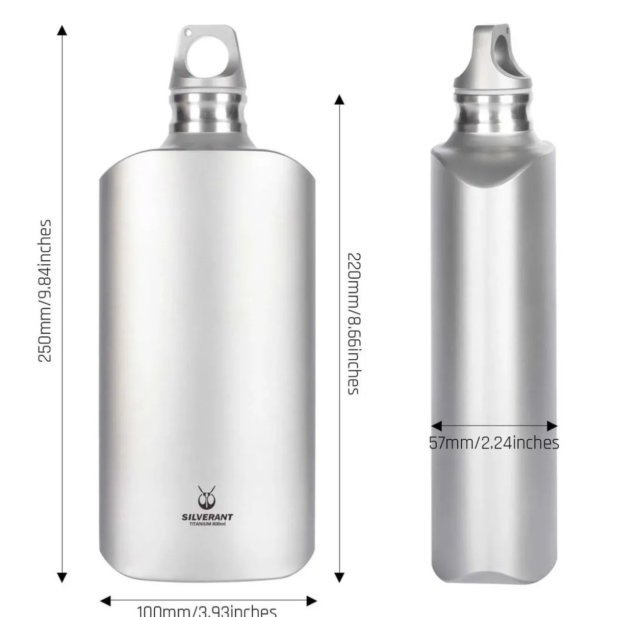 Ultralight Titanium Water Bottle 800ml - Slim