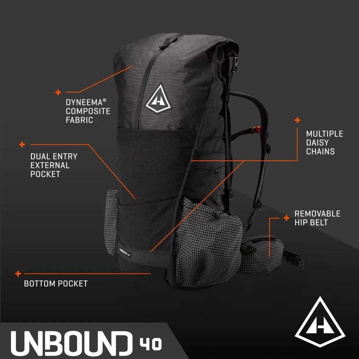 Unbound 40 Rucksack - Black DCH150