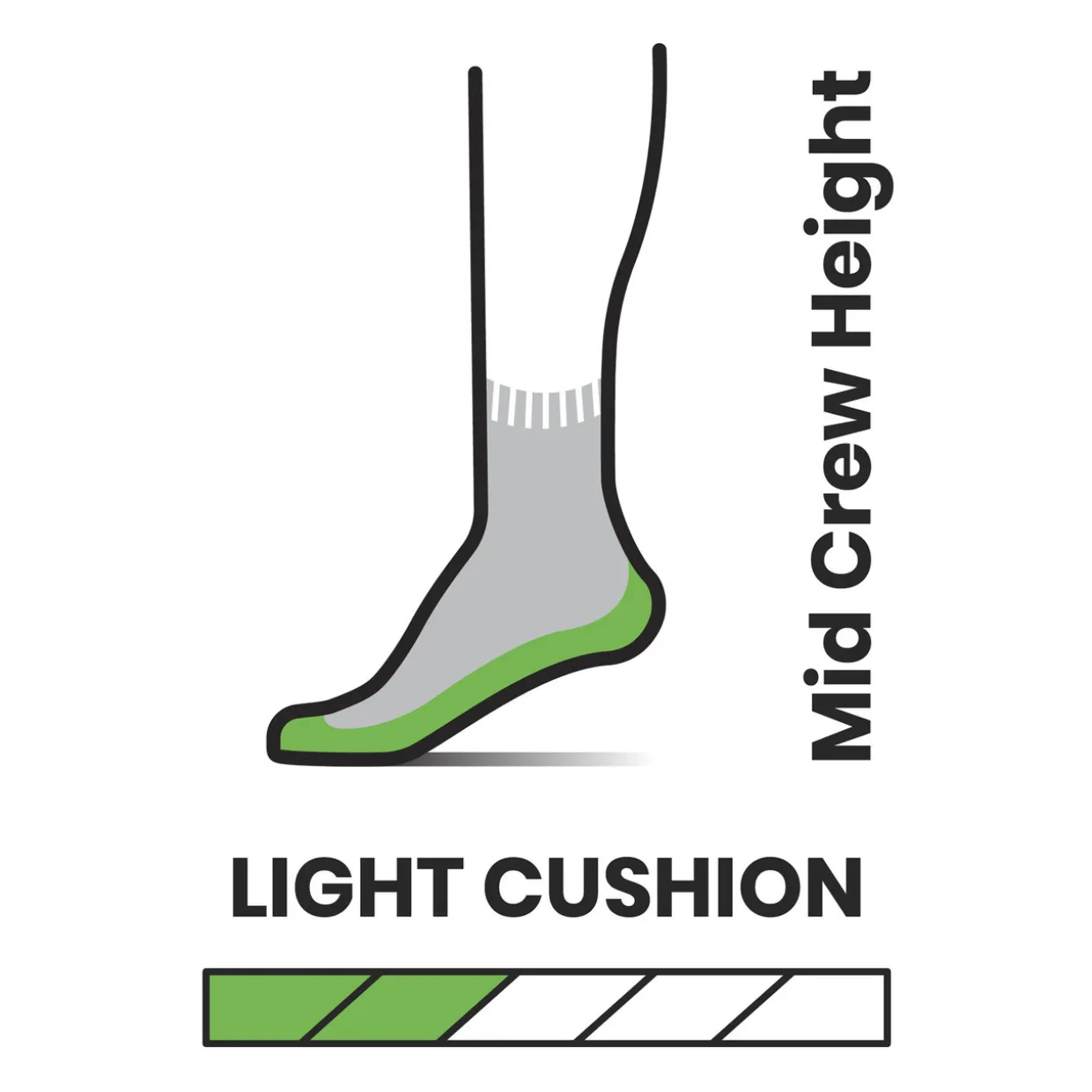 Womens Hike Light Cushion Mid Crew Socks